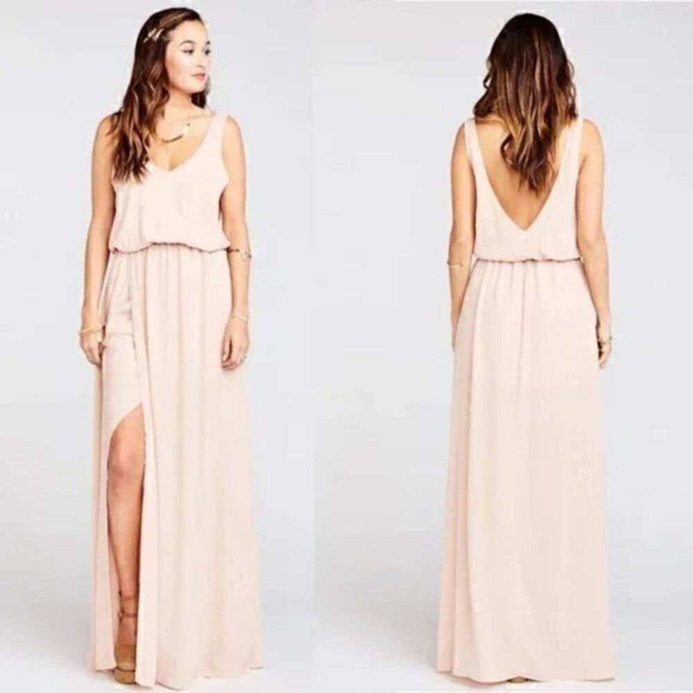 Show Me Your Mumu Kendall Maxi Bridesmaid Dress in Blush Pink Size XXS NWT